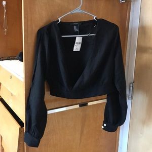 Brand new black long sleeve crop!